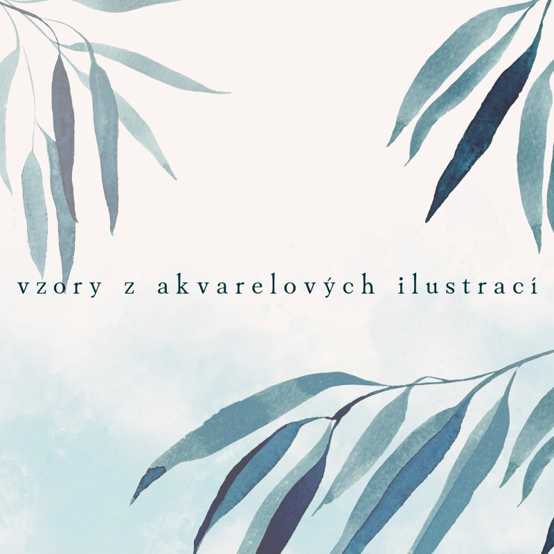 digitální vzor, tapeta, seamless pattern, mořský vzor, tisk na látku, povrchový design, akvarelové ilustrace, opakovatelný vzor,