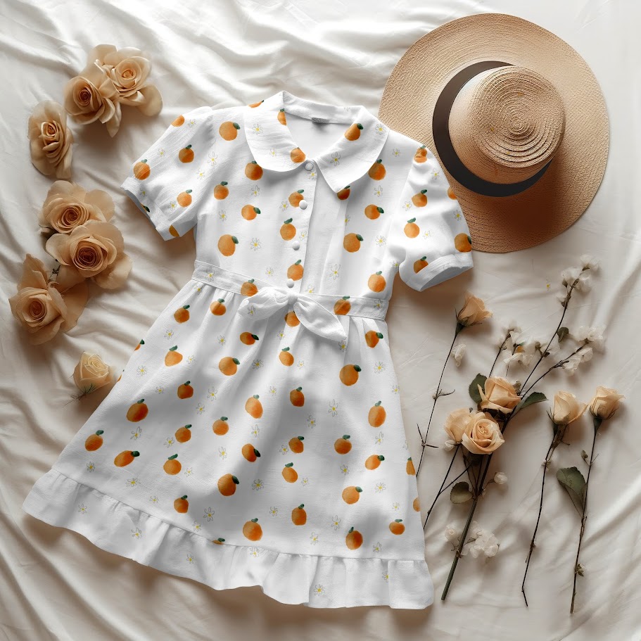 digitální vzory, ovocné vzory, pomeranče, digitální ilustrace, vzor na šaty, potisk látky, dárkový papír, povrchový design, seamless patterns,