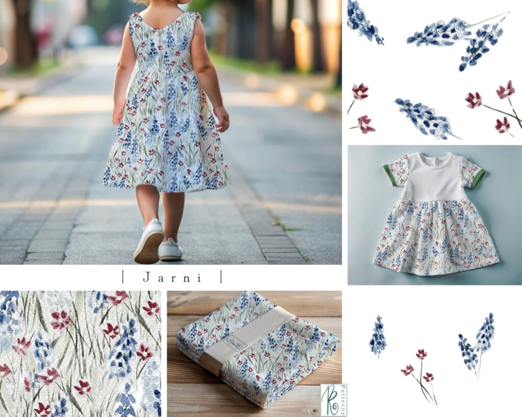 jarní vzor, vzor na látky, modřence, akvarelové vzory, květinové vzory na látku, modré květiny, jarní vzory, jarní látky